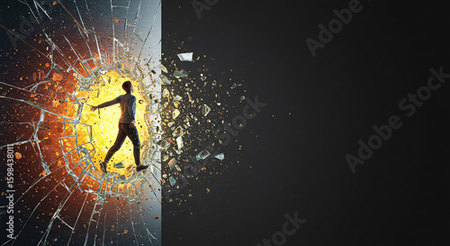 Breaking through barrier into the light