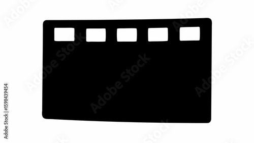 Illustration of a black movie clapper board icon
