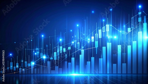 Stock market investment trading graph growth.Investment finance chart,stock market business and exchange financial growth graph.