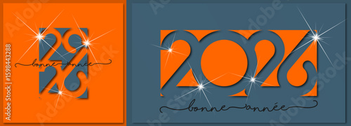 Bonne année - meilleurs vœux 2026 - vecteur pour affiche bannière salutation et célébration du nouvel an 2026.