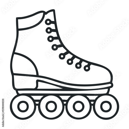 Wallpaper Mural Outline of a classic roller skate with four wheels and laces. Vector illustration Torontodigital.ca