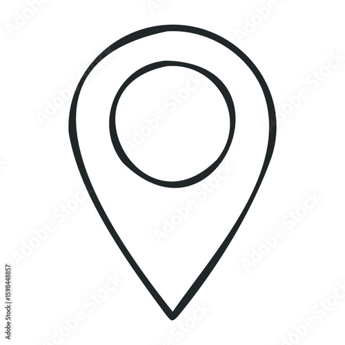 Black location pin icon with simple design on white background. Vector illustration Free Download Black location pin icon with simple design on white background. Vector illustration - GFXLoad