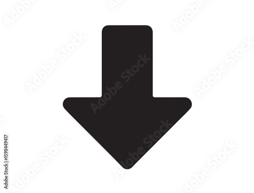 caret-down icon vector image in silhouette on white background