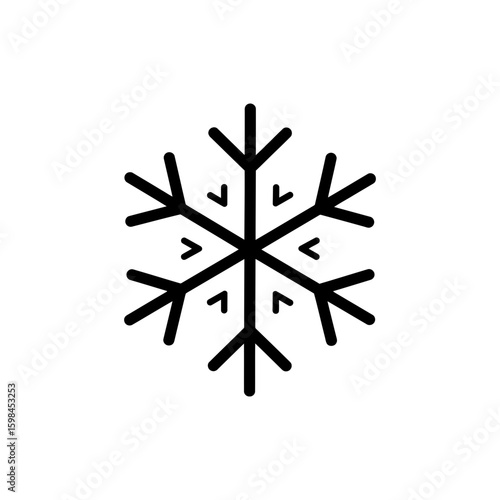 Black Filled Icon Representing Winter Snowflake Symbol