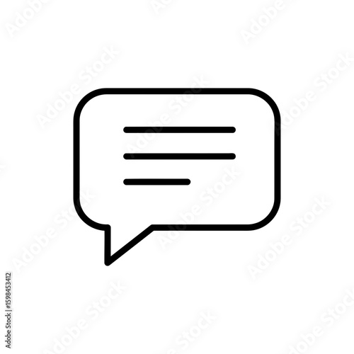  Black Lined Icon of Comment Symbol for Communication and Feedback