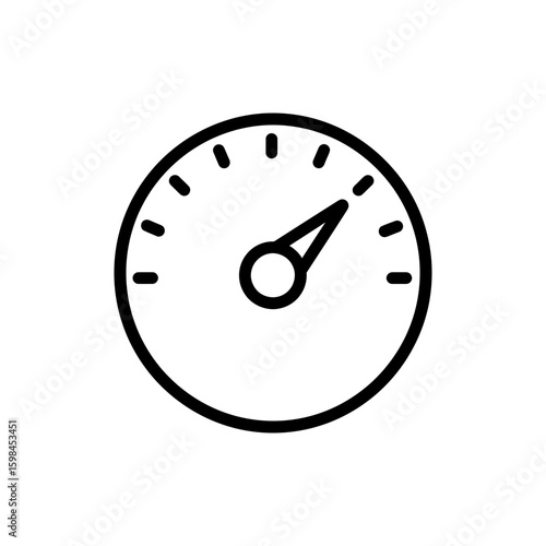 Black Lined Icon of Dial Gauge and Measurement Tool