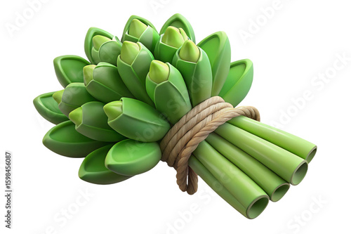 bunch of bananas isolated on white