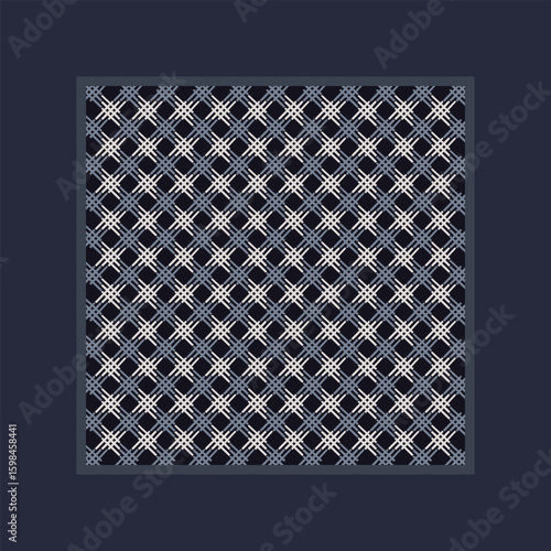 Square scarf design classic grey background. Out off season universal fashion accessory. High resolution image digital illustration. Modern scarves monotone fabric textile swatch all over print block.