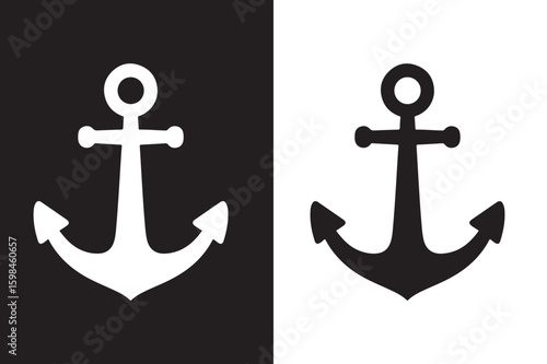 anchor icon vector illustration, ship anchor icon vector isolated on white background