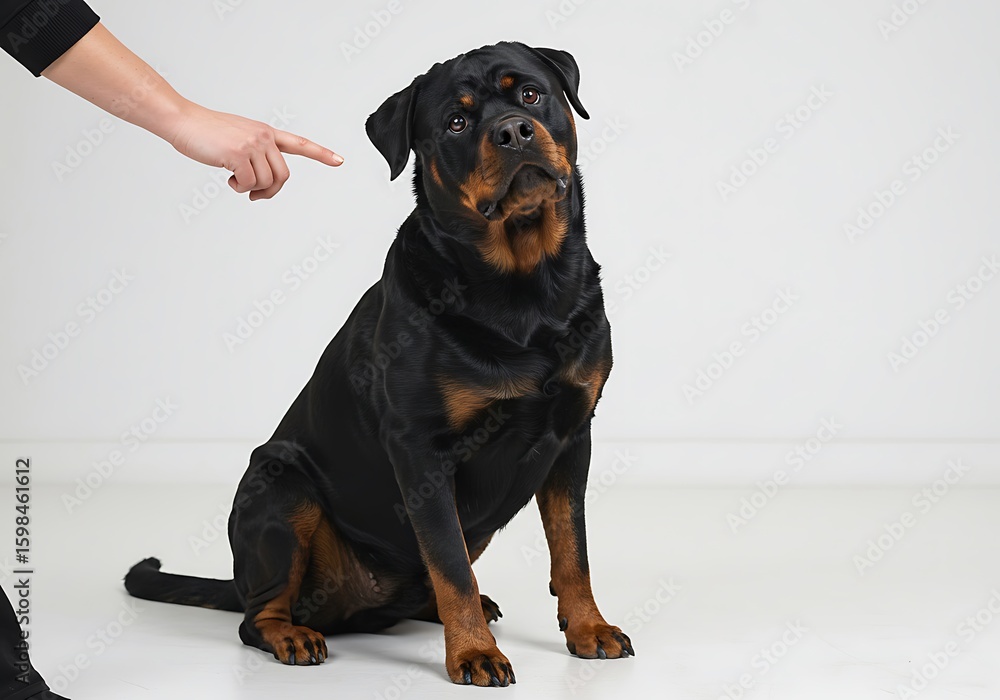 Fototapeta premium Rottweiler Learning Commands
