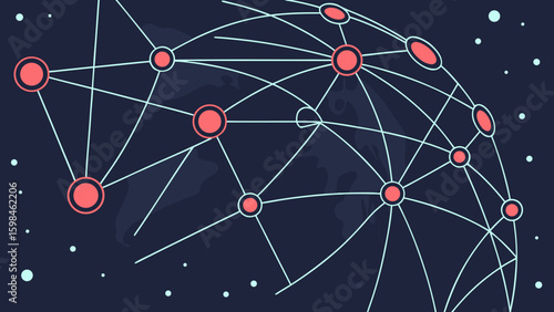 Network connection abstract technology background with nodes and lines for global internet 5g iot