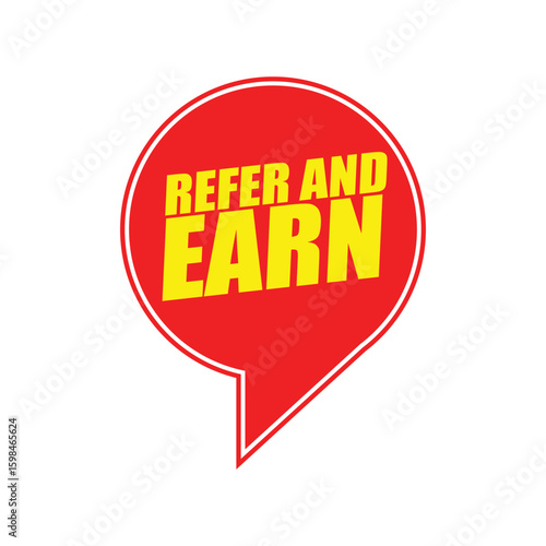 Refer and Earn Label – Vector Refer and Earn Badge for Referral Program