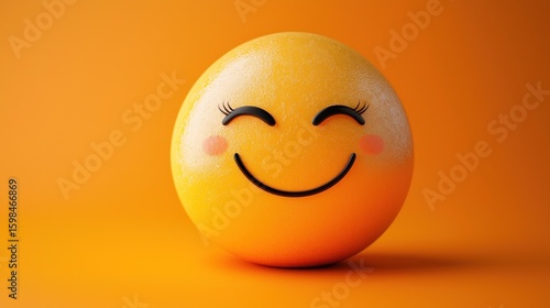 Wallpaper Mural Cheerful emoticon, round, orange, happy, blush Torontodigital.ca