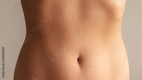 Perfect woman belly isolated on white background