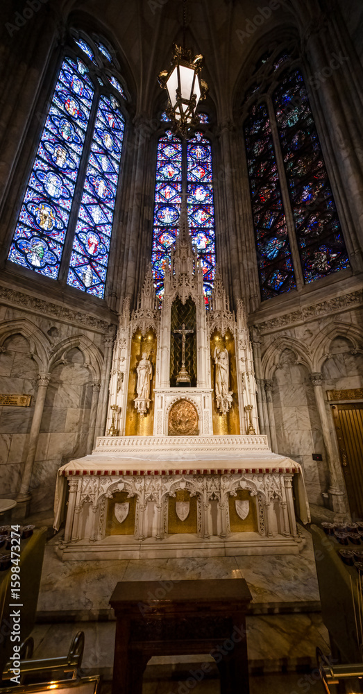 Obraz premium The breathtaking beauty of the decoration of St. Patrick's Cathedral, New York