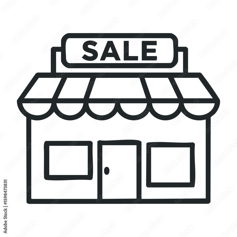 custom made wallpaper toronto digitalOutline of storefront with sale sign and canopy design. Vector illustration