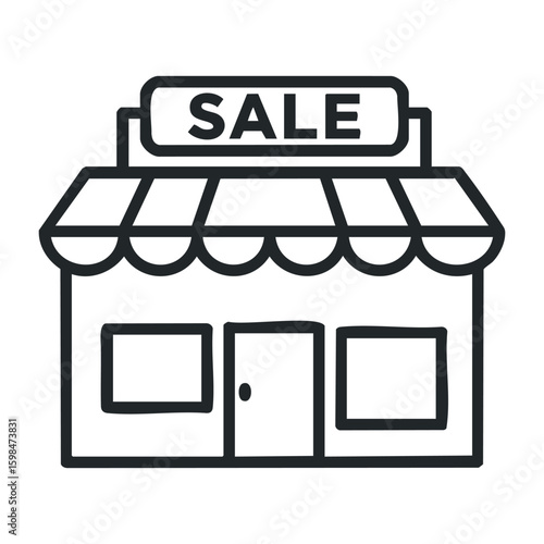 Wallpaper Mural Outline of storefront with sale sign and canopy design. Vector illustration Torontodigital.ca