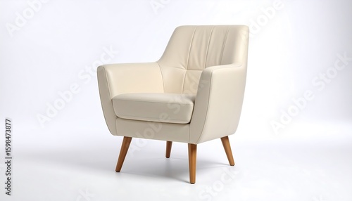 Cream colored modern arm chair