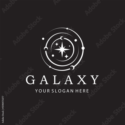 white space galaxy icon isolated on black background