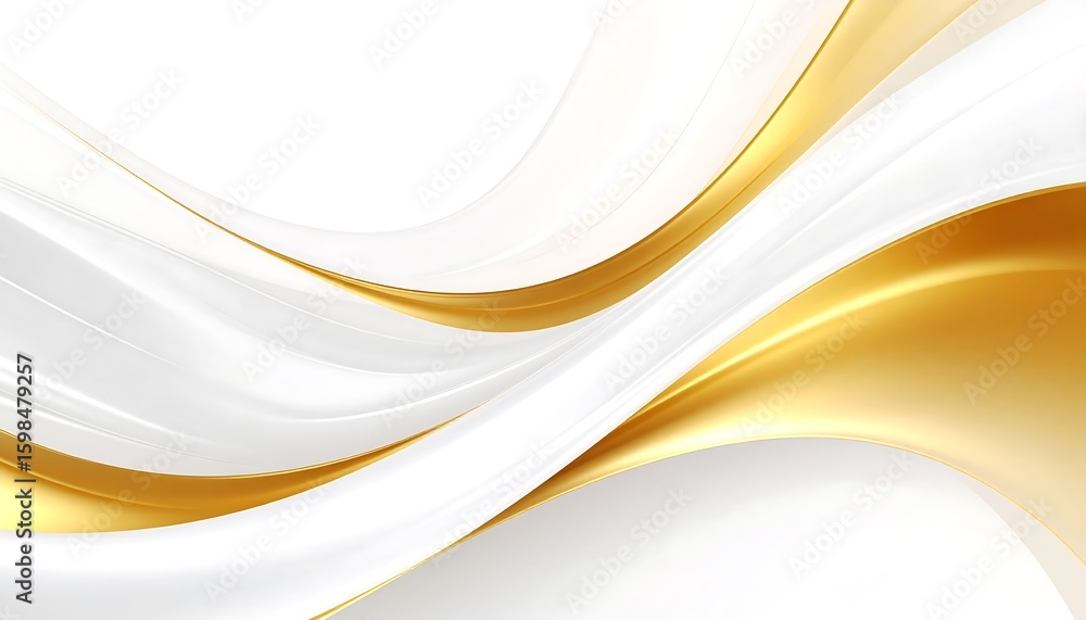 Fototapeta premium Abstract gold and white flowing curves