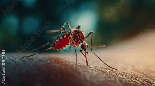 Wallpaper Mural a mosquito on a human arm, sucking blood, extreme close-up, Torontodigital.ca