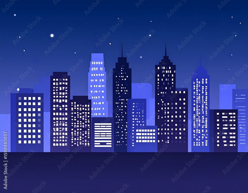 Fototapeta premium City skyline at night (1)