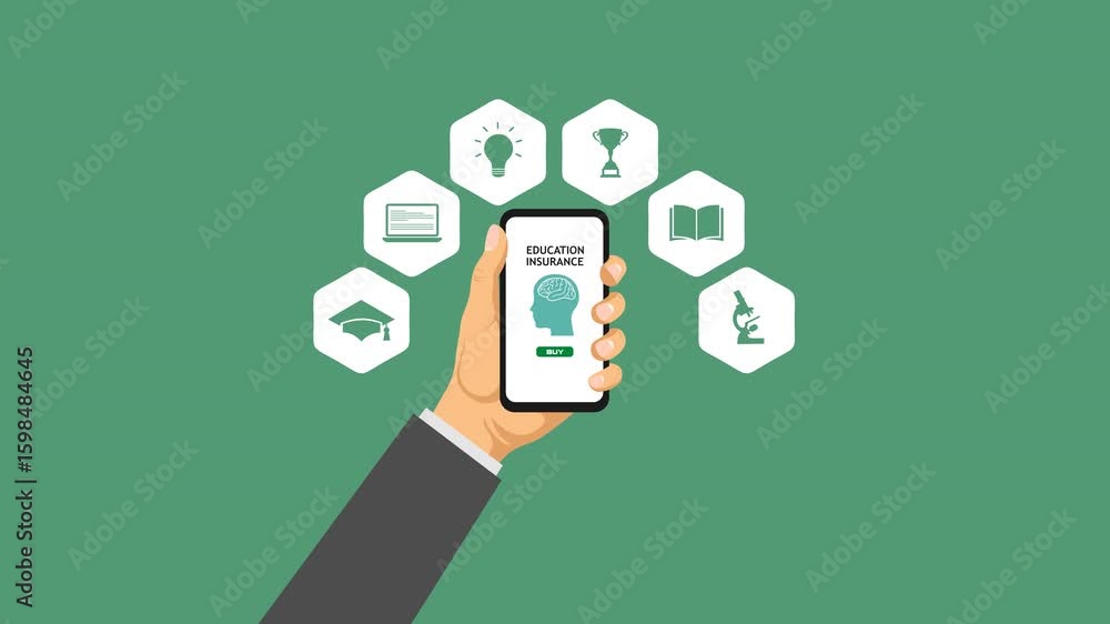 purchase education insurance video animation concept purchase education insurance video animation concept