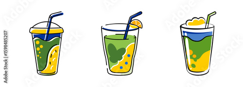  refreshing beverages in colorful glasses