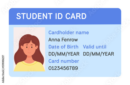School, Student id card concept. Suitable for school, college, or university use