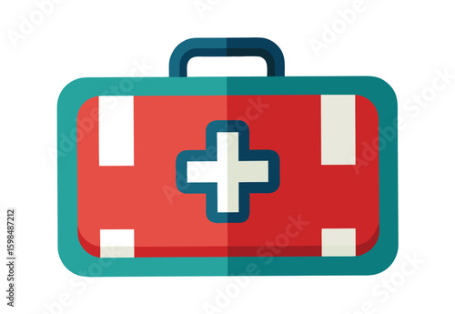 First aid kit icon vector illustration medical aid box first aid equipment emergency care symbol