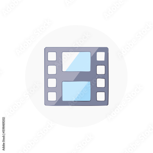 Film Strip Frame with Empty Frames for Content, Multimedia Film Reel, Video