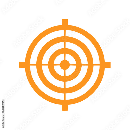 Vibrant orange bullseye graphic of focus symbol, representing strategy and accuracy in design