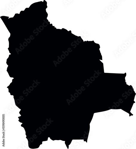 Bolivia map silhouette white background