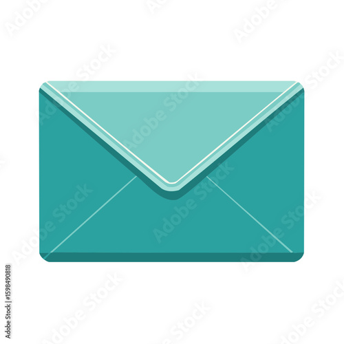 Teal Envelope Email Correspondence Mailing Message Communication Flat Design