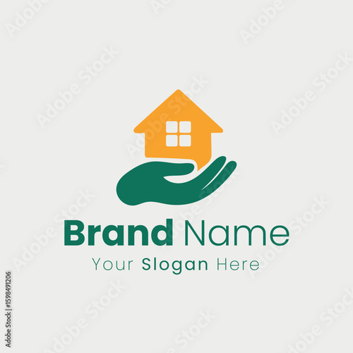 Professional Hand Holding House Logo Design for Your Company Brand Identity