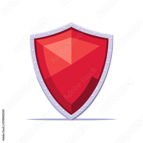 Crimson Shield Illustration Medieval Battle Protection Security Safety Icon