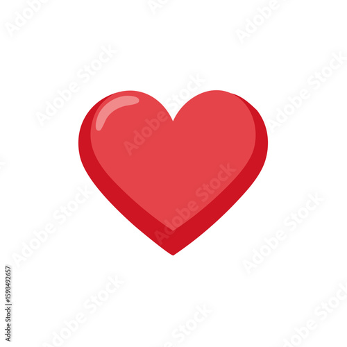 Red Heart Symbol. Glossy Valentine's Day Heart Graphic. Romance. Love. Relationships. Hearts.