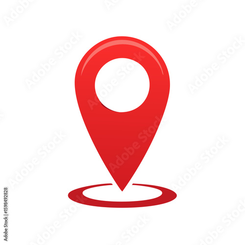 Free Download Red Location Pin Symbol for Maps and Navigation Applications with Drop Shadow - GFXLoad