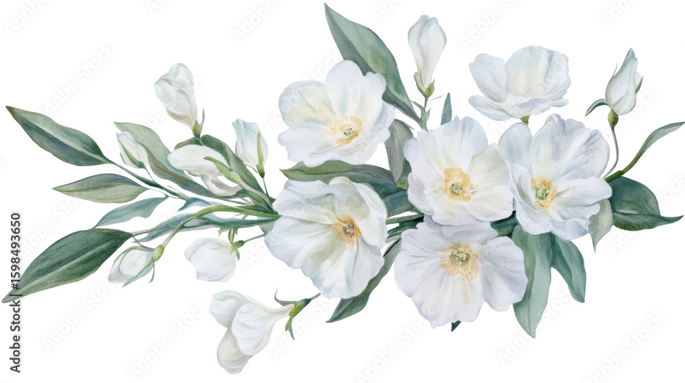 a branch of white flower on white background a branch of white flower on white background