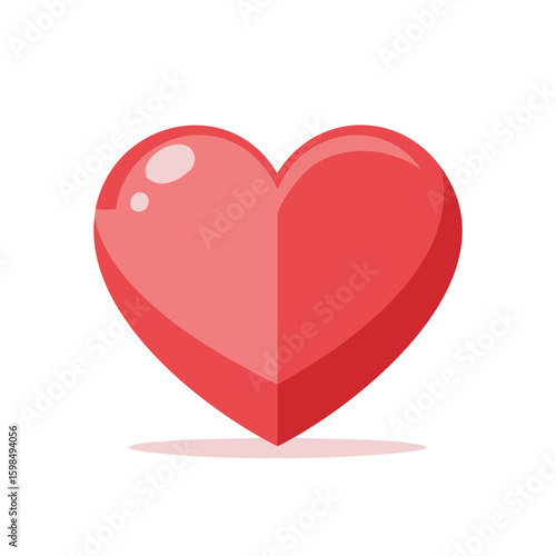 Stylized heart illustration with glossy effects for Valentine's Day or romance