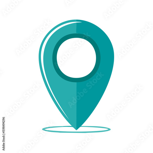 Teal Location Pointer Icon Map Point Symbol Destination Finding Pin Navigation Concept