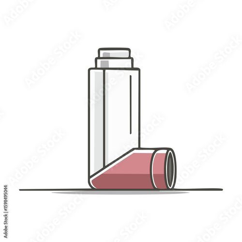 Asthma Inhaler Vector Icon Illustration for Respiratory Health and Allergy Relief