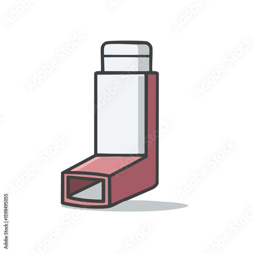 Cartoon Inhaler Illustration for Asthma Management and Respiratory Health