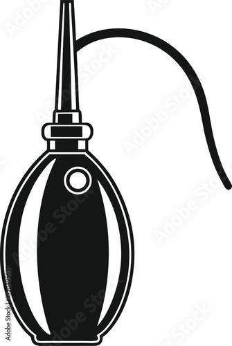 Vintage bulb blower silhouette isolated on transparent background