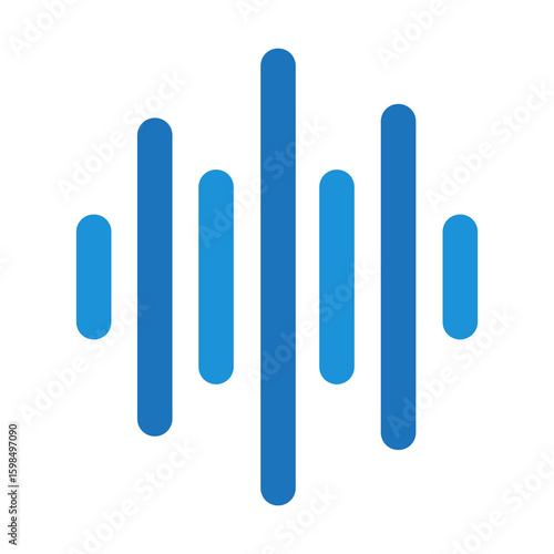 3d Sound and audio waves. Monochrome soundwave lines. Soundwaves rhythm symbol. Volume audio scales lines