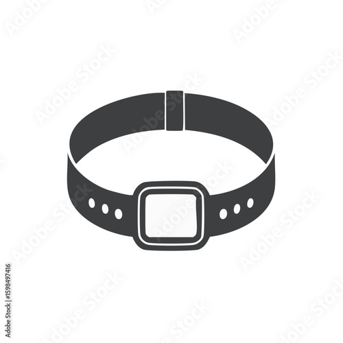 Dark Gray Smart Fitness Tracker Wristband Illustration for Tracking Physical Activity and Wellness