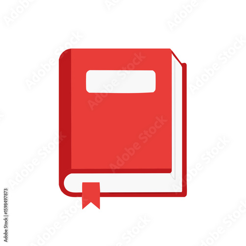 Red Bound Book with Bookmark Flat Vector Design Covers Education Learning and Knowledge