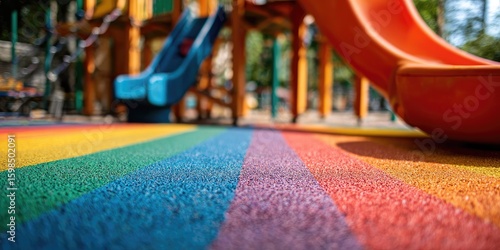 Wallpaper Mural Colorful playground surface with slides and equipment Torontodigital.ca