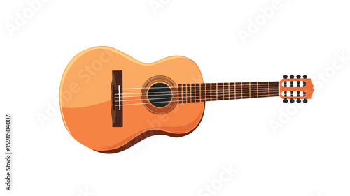 Minimalist Acoustic Guitar Concept Illustration in Flat Style