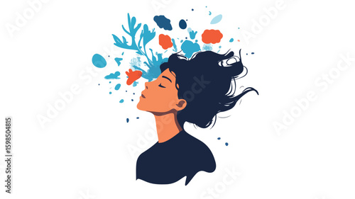 Anxiety Concept Illustration in Simple Flat Vector for Psychological Health Designs